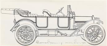 CLARENCE HORNUNG (1899-1997) Group of 26 Automobile Illustrations. [CARS / DESIGN]